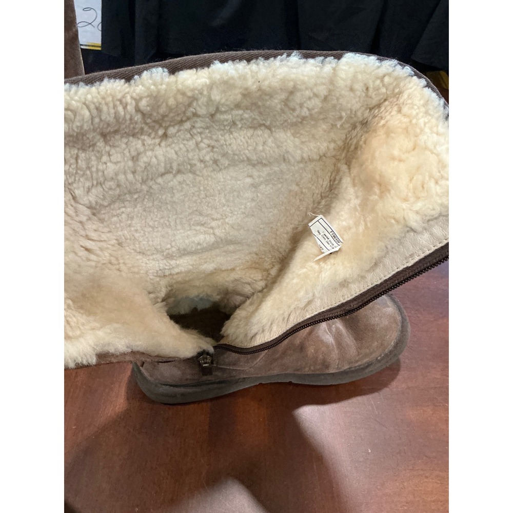 UGG Retro Cargo 1895 Size 8 Brown Suede Sheepskin Lining Side Pocket Buckle Zip - Picture 13 of 14